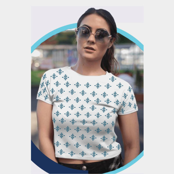 Dark green color Crop Top (White)