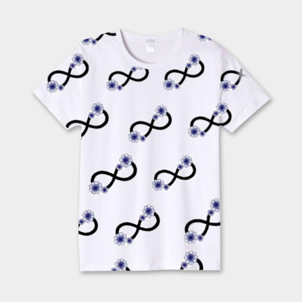 Infinity with flower design T-Shirt (White)3