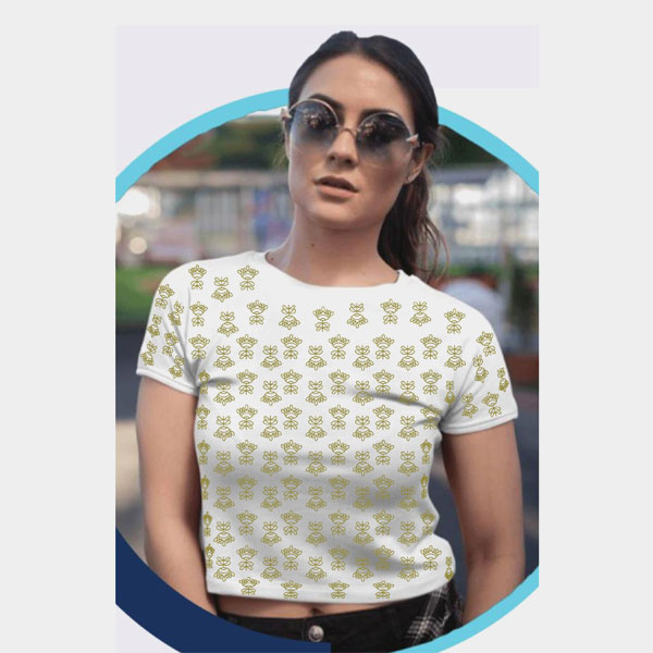 Light green color Crop Top (White)
