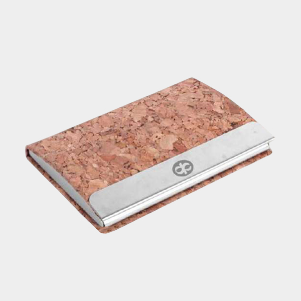 Stainless Steel Magnetic Visiting Card Holder in Cork Material